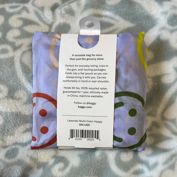 Baggu Lavender Happy Standard Reusable Bag - Picture 2 of 2